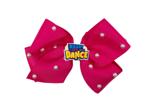 Ready Set Dance Pink Pearl Bow clip - The Avenue Performance Studio